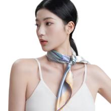 绣娘 XIUNIANG 丝绸100%桑蚕丝真丝丝巾礼盒女士方巾女生 鸢来有你-淡紫