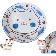 家用釉下彩陶瓷可爱风日式蓝胖子叮当猫7英寸饭盘陶瓷餐具 1个装