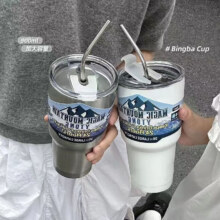 冰霸杯大容量304不锈钢保温保冷杯车载吸管杯 经典款 900ml*2个