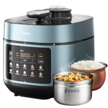 PLUS会员：Midea 美的 浓香电压力锅 0涂层钢胆 5L双胆 MY-C552N