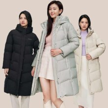 波司登 90绒长款羽绒服女百搭宽松连帽防风加厚保暖冬季外套 黑色8056 L 170/92A