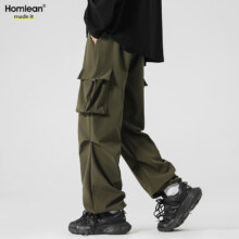 PLUS会员：Homlean 美式机能伞兵工装裤 男长裤S6603 军绿3XL