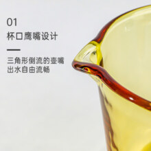 乐唯诗 刻度量杯高硼硅钢化玻璃耐高温可微波炉烤箱加热烘焙工具牛奶杯 高硼琥珀金量杯【500ml】