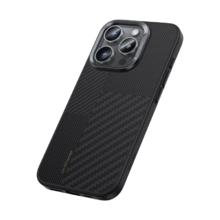 邦克仕 适用iPhone16手机壳认证苹果磁吸蒙太奇拼接凯夫拉全包超薄防摔高端保护套 黑