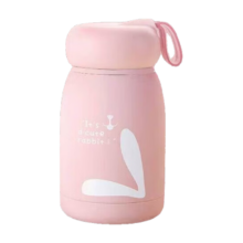 萌萌兔卡通水杯女牛奶玻璃杯创意便携杯子 粉色萌萌兔 330ml 1只