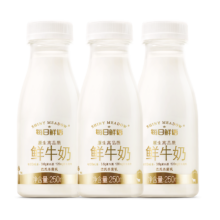 每日鲜语 鲜牛奶 3.6g优质蛋白巴氏杀菌乳 250ml*3瓶+凑单