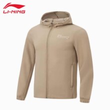 plus会员：李宁（LI-NING）运动风衣男款秋冬季健身系列防风连帽外套跑步健身夹克