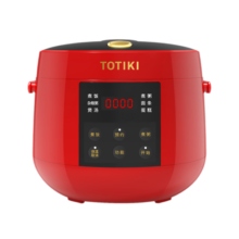 拓几（TOTIKI） 陶瓷釉电饭锅迷你智能电饭煲mini多功能小型2人-3人家用宿舍旅行蒸煮 2L 拓几陶瓷釉内胆+304蒸盘(中国红)