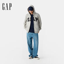 Gap 男女装2025春季新款字母logo拉链连帽卫衣 美版868454 灰色 L