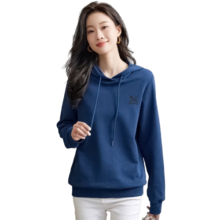 班尼路 纯色卫衣女春款宽松蝴蝶翅膀图案女士卫衣抽绳连帽长袖女