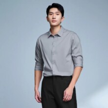海澜之家 轻商务衫及系列 春季热销 纯色商务通勤风 弹力大码男士长袖衬衫
