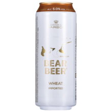 豪铂熊（BearBeer）小麦啤酒500ml*24听 麦香浓郁 整箱装 德国原装进口 年货送礼