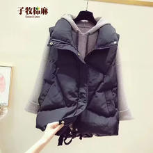 子牧棉麻 女士时尚立领棉服马甲 2111