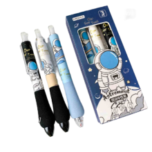 MOKA魔卡 中性笔 海绵护套胖胖笔 按动签字笔 星际漫游A款3支装