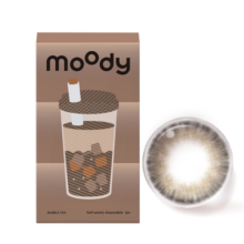 moody美瞳半年抛隐形眼镜大小直径明眸系列1片装 巧克力麻薯0度