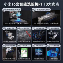 米家小米洗碗机16套P1/P2 大容量嵌入式洗碗机 独嵌两用智能开关门烘干分层洗变频节水一级水效 米家智能独嵌两用洗碗机16套P1