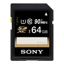 索尼（SONY）64GB SD存储卡 SF-64UY3 UY系列 UHS-I专业数码相机内存卡 支持4K高清拍摄 读速高达90MB/s