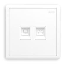 ABB 远致系列 AO323 86型二位电话电脑插座 白色