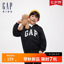 Gap 男女童秋季新法式圈织连帽卫衣外套646216 黑色 150 cm(12-13岁) 亚洲尺码