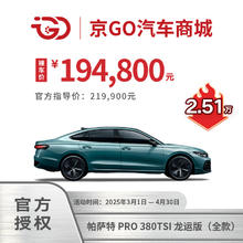 大众 Volkswagen 帕萨特pro 380 龙运版 中高级轿车 全款整车