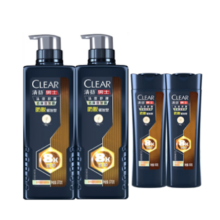 需首购、plus会员：清扬（CLEAR）男士头皮护理去屑洗发水 固根韧发型 570g*2+随机小样100g*2 哈兰德