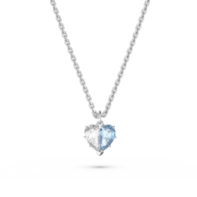 施华洛世奇（SWAROVSKI） GEMA 520半心贴贴项链爱心生日礼物女 蓝色 5653008