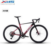 20点，plus：喜德盛 公路自行车2025-AD350碳纤前叉座管功率计齿盘铝合金超轻气动车架 车厘紫 480mm