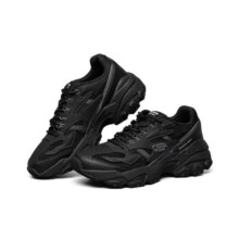 斯凯奇（Skechers）Sparta Max机械复古老爹鞋子男士厚底增高网面潮流黑色237121 全黑色/BBK 42