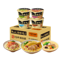 plus会员，需首购礼金:白象 方便面汤好喝迷你杯 汤面4口味混合装12杯泡面*3件