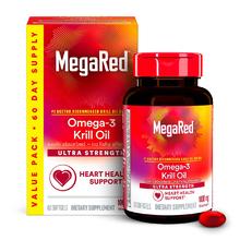 【含税直邮】MegaRed 磷虾油营养补充剂 有助于心血管健康 60粒软胶囊装