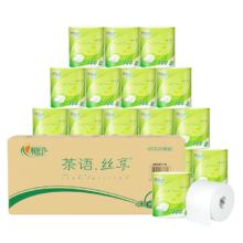 心相印卷纸茶语丝享心柔家用家庭装卫生纸巾有芯卷筒纸厕纸 4层100克7卷