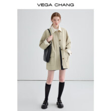 20点：VEGA CHANG 英伦风撞色翻领休闲大衣