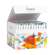马可（MARCO）拉菲尼马克笔120色双头酒精速干设计学生儿童专业美术水彩笔绘画颜料套装送礼礼物开学礼美术写生