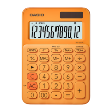 卡西欧（CASIO）MS-20UC小型桌面计算器 办公工作小学生四年级计算器桌面学习 热橙黄