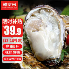 鲜京采 生蚝5斤 3XL 13-18只装 源头直发 露营烧烤39.9元