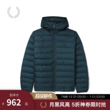 FRED PERRY 男士休闲夹克冬季麦穗连帽保暖茄克外套J4565 BLX/蓝色 L
