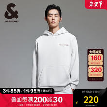杰克琼斯 杰克·琼斯（JACK&JONES） 秋季时尚潮百搭连帽静奢风字母刺绣宽松加绒卫衣男装224333108