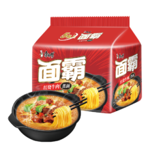 康师傅方便面 面霸煮面红烧牛肉五连包120g*5袋