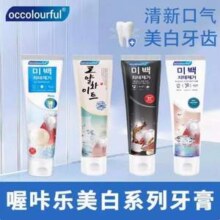 韩国进口，occolourful 喔咔乐 美白牙膏 100g*4支