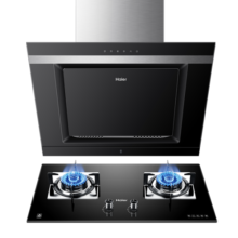海尔（Haier）侧吸式抽油烟机家用 大吸力 智慧自清洗 燃气灶具 智能防干烧 C6J+QE9B1天然气【套装商品】