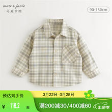 marc & janie 马克珍妮 MARC&JANIE马克珍妮男童经典格纹纯棉衬衫儿童衬衣轻潮春秋装241512
