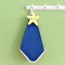 京喜 挂式珊瑚绒毛巾 海星深蓝色*1条装