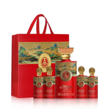 宜宾五粮液总厂出品，天下酒仓·大好河山 52度浓香型白酒1000mL礼盒装（500mL*1瓶+125mL*4瓶）