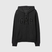 Gap 清库存！男女装2025春季字母logo拉链连帽卫衣多色外套868454美版 炭灰色