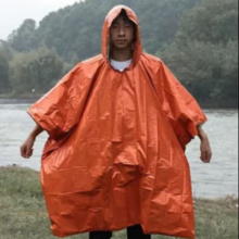 京喜 户外雨衣成人露营登山徒步多功能 应急户外救生雨衣2合一 橙色