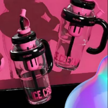EWIWE  高颜值运动水壶 甜酷红/茶隔+吸管 1200ml 1个