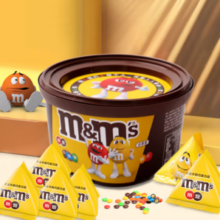 m&m's 玛氏 花生牛奶巧克力mm豆桶装混合味碗装10袋