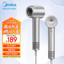 美的 高速吹风机家用吹风筒/大功率/负离子护发/大风力速干/FG208-星光银