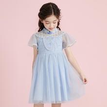 笛莎 eesha 笛莎 女童连衣裙23夏儿童新中式汉服旗袍