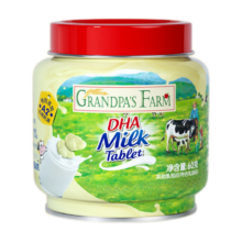 爷爷的农场DHA牛乳奶片60g高钙无添加白砂糖儿童营养零食